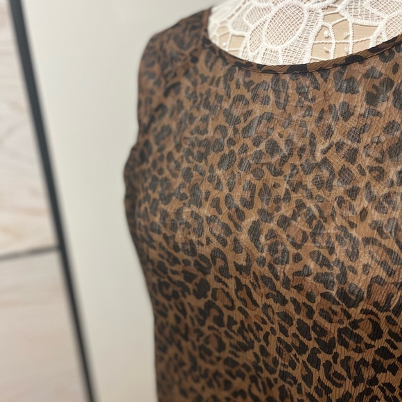 🤎🖤ZARA Animal Print Brown & Black Long Sleeve Blouse🖤🤎 - Picture 3 of 12